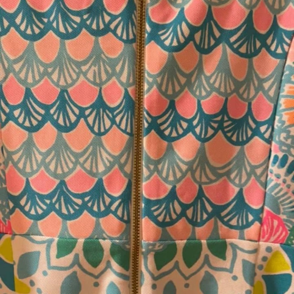 🎉HP 🎉Lilly Pulitzer Dress Sigrid Caribbean Citrus Shift Cruise Blue Pink 4 - Picture 7 of 10